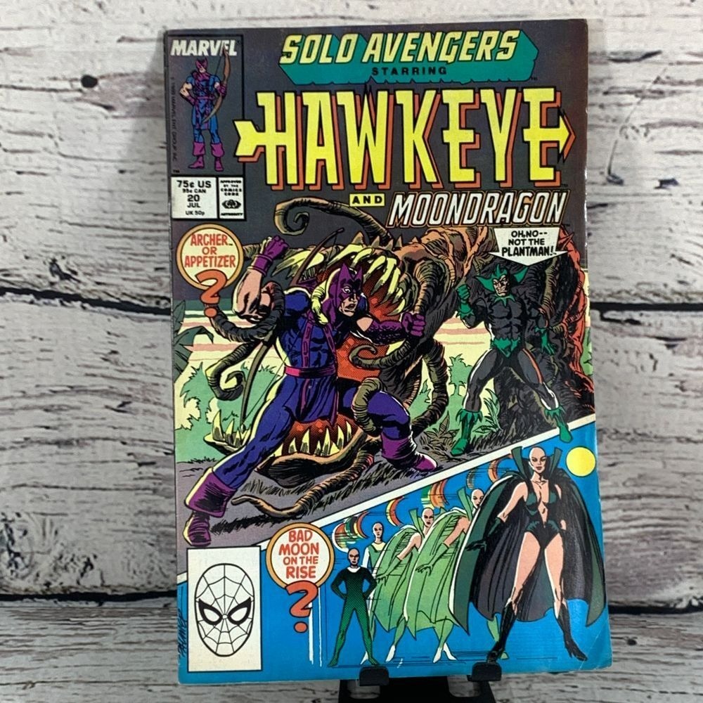 Marvel Solo Avengers Hawkeye Comic Book #20‎ [July 1989] Moondragon Vintage